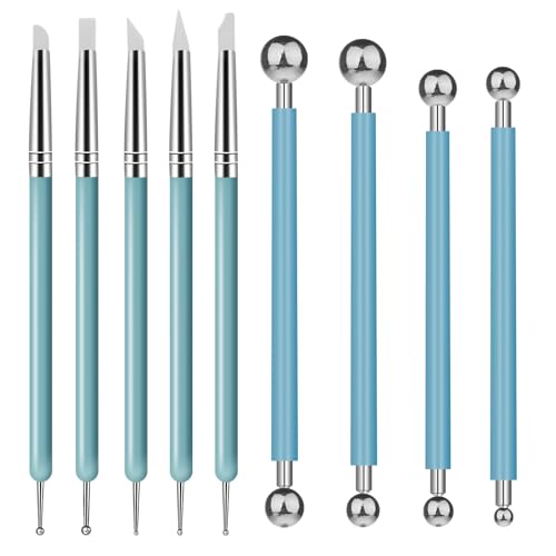 Molain 9 Stücke Modellierwerkzeug, Ton Schnitzwerkzeug, Ton Töpfer Werkzeug Set Modellierkugel und Weiche Gummispitze Modellierstift Pottery Clay Tool für Modellierung Keramik Skulptur Molain 9 Stücke Modellierwerkzeug, Ton Schnitzwerkzeug, Ton Töpfer Werkzeug Set Modellierkugel und Weiche Gummispitze Modellierstift Pottery Clay Tool für Modellierung Keramik Skulptur von Molain