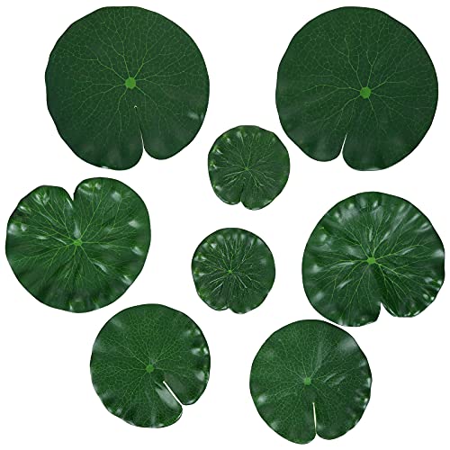 Molain Künstliche Lotusblätter, 8 Stück Lilien Pads schwimmender Schaumstoff Lotusblätter realistische Seerosen Pads für Zuhause Garten Teiche Pool Aquarium Landschaftsdekoration von Molain