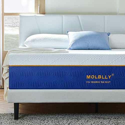 Molblly Matratze 180 x 200 x 25 cm Hybird aus viskoelastischem Gel und Schaumstoff HDensity-Ultra atmungsaktiv, mittlere Härte, Bettwäsche, Memory-Schaum, ergonomische Matratze, hypoallergen von Molblly