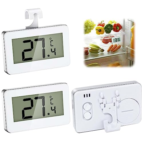 3 Stk Kühlschrankthermometer, Digital Kühlschrank Thermometer mit Gut Lesbarem LCD-Anzeige Thermometer für Gefrierschrank mit Frost Alarm Thermometer kühlschrank für Zuhause, Home, Restaurants, Küche von Molbory