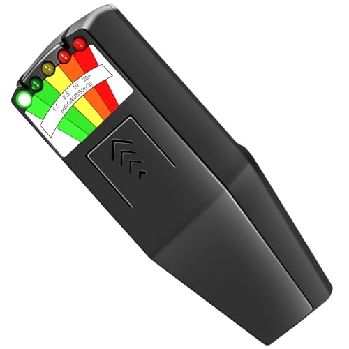 K2 EMF Meter Magnetfelddetektor, 5 LED Gauß-Messgerät Detektor für elektromagnetische Strahlung, Handheld emf messgerät, Für Testing Outdoor, Office Portable Magnetfeld Strahlung(Schwarz) von Molbory
