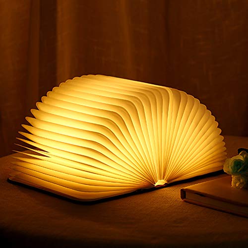 LED Buch Licht Faltbare Buchlampe Licht Buchlampe LED Stimmungsbeleuchtung USB Aufladbare WarmweißSchreibtisch Buch Licht Nachtlicht Nachttischlampe für Kinder Freundin Geschenk Home Decor von Molbory