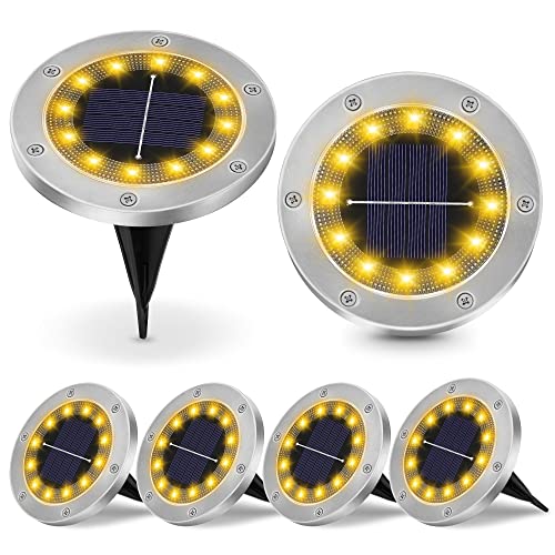 Molbory 6 Stück Solar Bodenleuchte Aussen, 12 LEDs, IP65 Wasserdicht, Warmweiß, 11.8 x 11.8 x 13 cm, für Garten, Rasen, Terrassen Molbory 6 Stück Solar Bodenleuchte Aussen, 12 LEDs, IP65 Wasserdicht, Warmweiß, 11.8 x 11.8 x 13 cm, für Garten, Rasen, Terrassen von Molbory