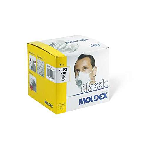 Moldex 255516 klassische FFP3-NRD-Ventilmaske, nicht wiederverwendbar, 5 Stück von Moldex