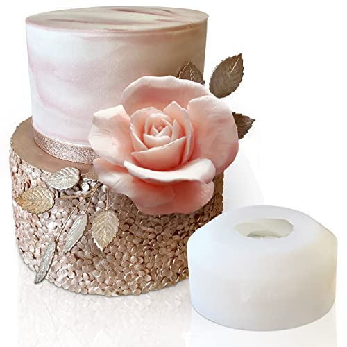 MoleekS Premium Silikon Backform Tee-Rose 2-in-1 3D-Motivform Rose perfekte essbare Blumendeko machen in Mikrowelle|Backofen|Gefrierfach Zubehör diverse Formmassen lebensmittelecht spülmaschinenfest von MoleekS