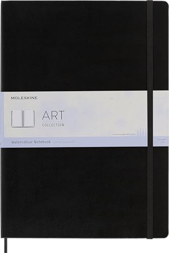 Moleskine 29.7 x 42 cm A3 Size Watercolour Notebook Classic Watercolour Notebook, Paper Suitable for Watercolour Pencils and Paints Hard Cover and Elastic Closure, Colour Black, 60 Pages von Moleskine