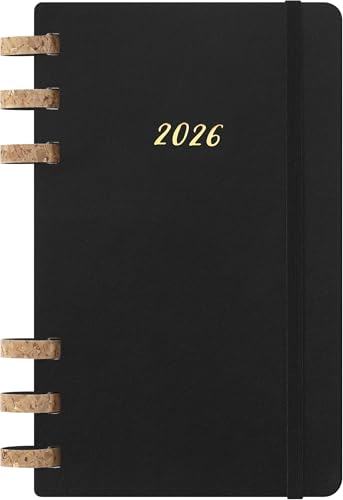 Moleskine Life Planner 2026, Wochen- und Monatsplaner Spiral 12 Monate, Weicher Einband und Gummibandverschluss, Farbe Schwarz, Größe Large 13x21 cm von Moleskine