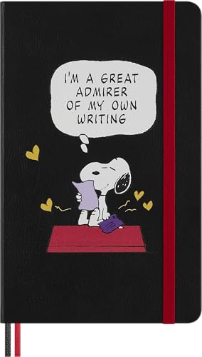Moleskine Peanuts Snoopy Verehrer Notizbuch limitierte Ausgabe, L/A5, liniert, fester Einband, Schwarz von Moleskine