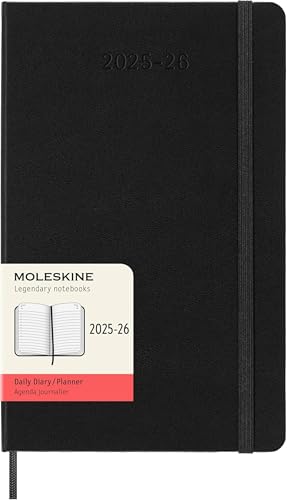 Moleskine Tageskalender 2025-2026, 18-Monats-Tagesplaner mit Hartem Einband und Gummiband, Großformat 13 x 21 cm, Schwarz Moleskine Tageskalender 2025-2026, 18-Monats-Tagesplaner mit Hartem Einband und Gummiband, Großformat 13 x 21 cm, Schwarz von Moleskine
