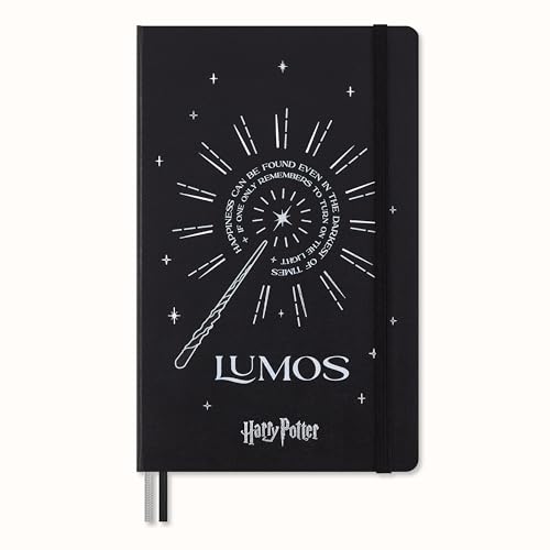 Moleskine Wizarding World Harry Potter Spells Kollektion Lumos Notebook, Liniertes Notizbuch mit Phosphoreszierendem Hardcover und Individuellen Vorsätzen, Großformat 13 x 21 cm von Moleskine