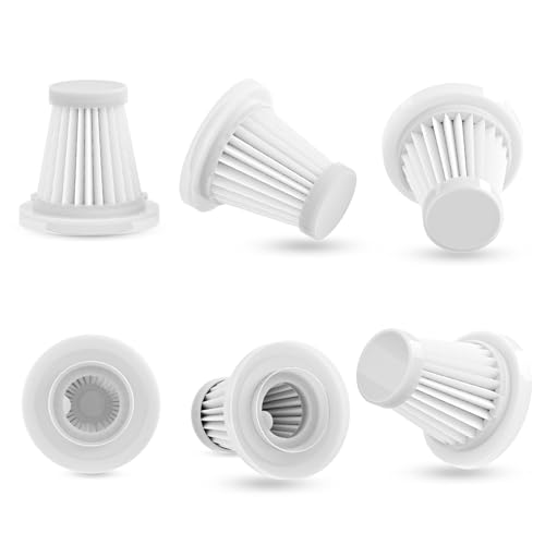 Micisty 6 Stück waschbare HEPA-Filter, Ersatzfilter für kabellosen Mini-Handstaubsauger, für Micisty,Antifnuo，Feolaviy Handstaubsauger von Micisty