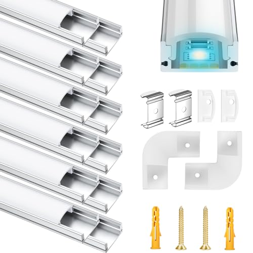 LED Aluminium Profil 12 x 1m LED Aluminium Profil mit Weiß Milchige Abdeckung, Endkappen, und Montageklammer für LED-Streifen (U-profil-silbrig-12m) LED-Streifen Nicht Im Lieferumfang Enthalten LED Aluminium Profil 12 x 1m LED Aluminium Profil mit Weiß Milchige Abdeckung, Endkappen, und Montageklammer für LED-Streifen (U-profil-silbrig-12m) LED-Streifen Nicht Im Lieferumfang Enthalten von Molfanco
