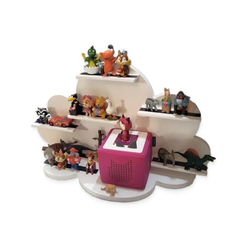 MOLILAND - Sammlervitrine mit Fächern | Wolke auf der Basis | Präsentationsregale für Hörfiguren-Toniebox | Kinderregal | Kinderzimmer | Hängende Ablage für Zubehör und Spielzeug von MOLILAND