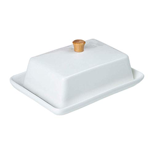 Molinter Butterdose Porzellan Butter Dish Butterbehälter Butterbox für Haushalt Küche Butterschale mit Deckel und Griff (6 Zoll) von Molinter