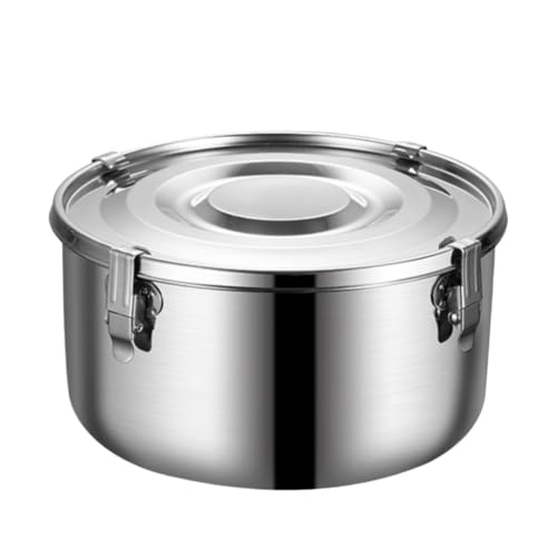 Molinter Edelstahl Brotdose Runde Auslaufsicher Lebensmittelbehälter mit Deckel Clip-Verschlüssen für Snacks Obst Müsli Suppen (650 ML) von Molinter