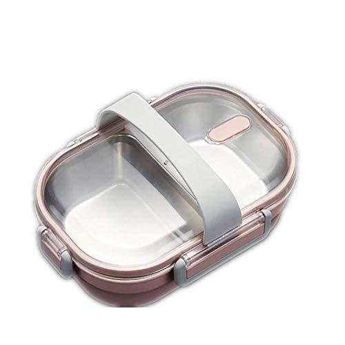 Molinter Lunchbox Brotdose Edelstahl Auslaufsicher Frühstücksbox mit Griff Kinder Brotzeitbox Versiegelte Bento Box Proviantdose Frischhaltedose (Rosa) von Molinter