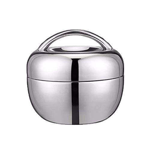 Molinter Lunchbox Thermo-Rührschüssel Brotdose Edelstahl Vakuum Doppelschicht Isolierbox Frischhaltedose Metall Bento Box Proviantdose (Silber Griff, 800ml) von Molinter