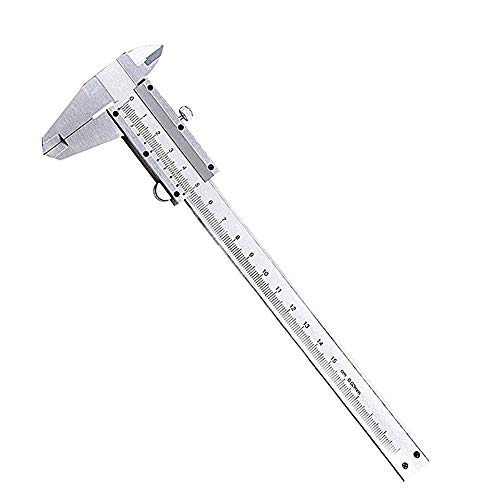 Molinter Messschieber mit Feststellschraube Rostfreier Stahl Messwerkzeug Schieblehre Stahlmaßstab Lineal (15CM) von Molinter