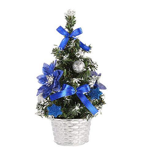 Molinter Mini Weihnachtsbaum Künstlicher Weihnachten Baum Christbaum Tannenbaum mit ständer Weihnachtsdeko Weihnachten Deko Geschenk (Blau) von Molinter