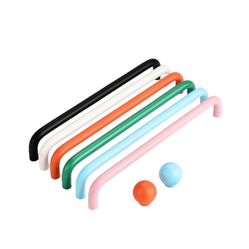 Molinter Möbelgriffe Bogengriff Schrankgriff Zinklegierung Bunt Schubladengriff Handgriff für Bücherschrank Kleiderschrank Schublade (Einzelloch, Orange) von Molinter