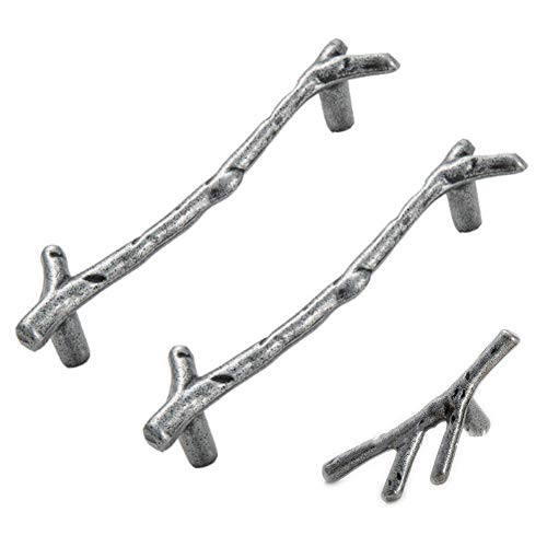 Molinter Möbelgriffe Schrankgriff Bogengriff Geäst Schubladengriff Handgriff für Bücherschrank Kleiderschrank Schublade (Loch Distanz: 96mm, Silber) von Molinter