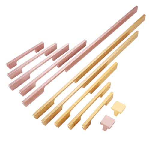 Molinter Möbelgriffe Schrankgriff Bogengriff Zinklegierung Bunt Schubladengriff Handgriff für Bücherschrank Kleiderschrank Schublade (Loch Distanz:128mm, Roségold) von Molinter