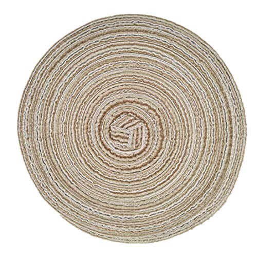 Molinter Platzset Tischset Round Table Geflochten Untersetzer Tischmatten Telleruntersetzer für Esstisch Dekoration 2Stück/Set (Beige) von Molinter