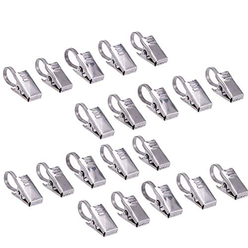 Molinter Seilklammern Gardinen Vorhang Clips Edelstahl Gardinenringe Klammern mit Haken für Seilspanngarnitur Seilspanner Seilspannsystem (100PCS) von Molinter