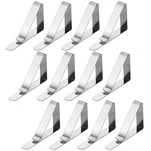 Molinter Tischtuchklammern Tischdeckenklammer Tischdeckenhalter Edelstahl Tischabdeckungsklemmen Tischdecke Clips Halter Klammer für Restaurant Partys Picknicks Buffets (12 Stücke) von Molinter
