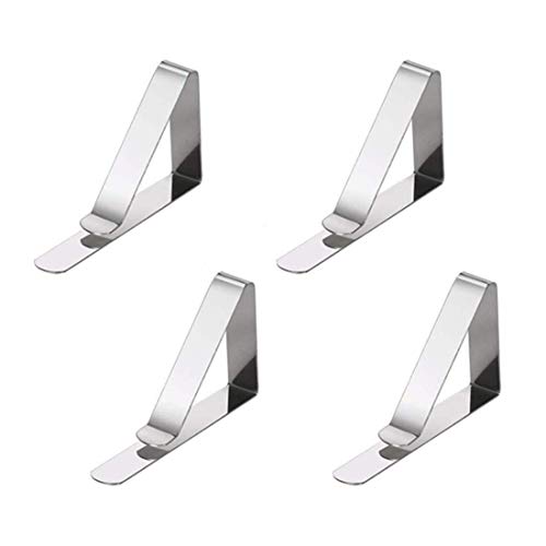Molinter Tischtuchklammern Tischdeckenklammer Tischdeckenhalter Edelstahl Tischabdeckungsklemmen Tischdecke Clips Halter Klammer für Restaurant Partys Picknicks Buffets (4 Stücke) von Molinter