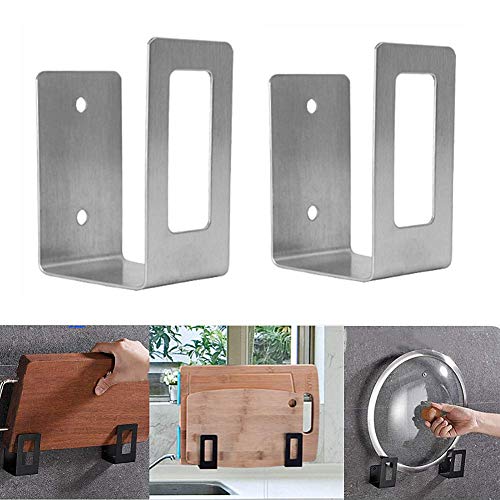 Molinter Topfdeckelhalter Deckelhalter Pfannenhalter Edelstahl Kein Stanzen Töpfe Hängeleisten Abtropfgestell für Topf Pfannendeckel Kochgeschirr 2 Stücke (Silber) von Molinter