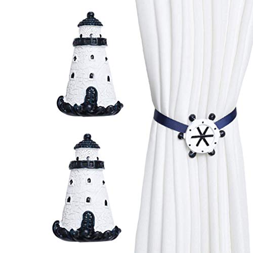 Molinter Vorhang Raffhalter Magnetisch Maritime Vorhangseil Clip Halter Holdbacks Gardinenklammern mit Starken Magnet für Heimtextilien 2 Stück (Stil 7) von Molinter