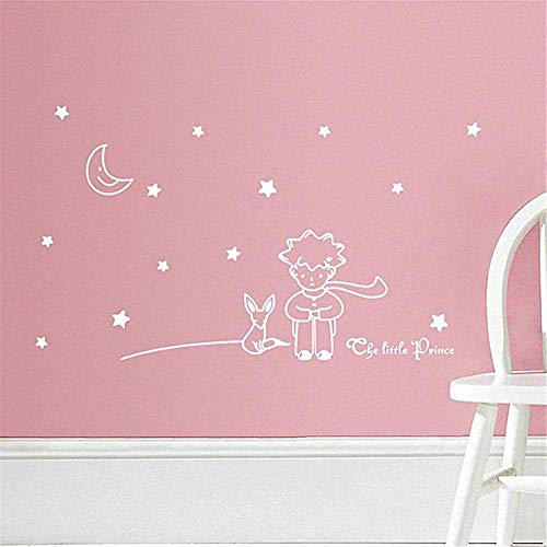 Molinter Wandsticker Kleine Prinz Wandtattoo Wandaufkleber für Kinder Baby Raumdekoration Wandbild Kunst Geschenk (Weiß) von Molinter