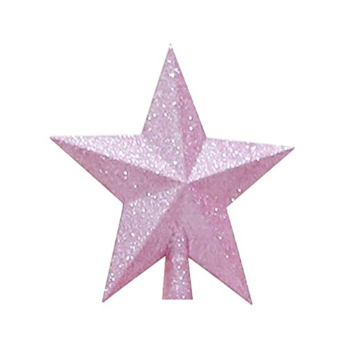 Molinter Weihnachtsbaumspitze Christbaumspitzen Baumspitze Weihnachtsbaum Stern Weihnachtsstern Baumschmuck für Weihnachten Deko (Rosa, 15CM) von Molinter