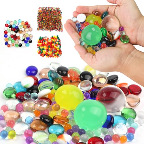 Molirex 5000 Wasserperlen & 58 Bunte Glassteine & 150 Deko Wasserkugeln XXL für Vasen Aquarien Hochzeitsmittelstück Vasenfüller Hydrokultur Wasserperlen für Pflanzen Bunte Deko Steine Muggelsteine Molirex 5000 Wasserperlen & 58 Bunte Glassteine & 150 Deko Wasserkugeln XXL für Vasen Aquarien Hochzeitsmittelstück Vasenfüller Hydrokultur Wasserperlen für Pflanzen Bunte Deko Steine Muggelsteine von Molirex