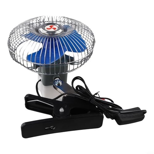 1 Autolüfter Leise Starke Windkühlung LKW Schüttelkopf Flexibles Platzierung (6-inch 12V) von Moliuoly
