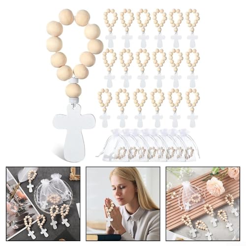 18er Set Handgefertigter Rosenkranz Aus Holz Gebetsrosenkranz Set (12pcs) von Moliuoly