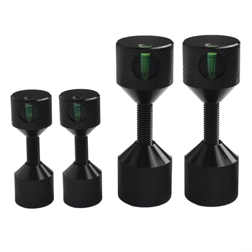 2-Loch-Flansch-Ausrichtungsstift aus gehärtetem 6061 Aluminium mit integriertem Libellen-Nivellierer, ergonomischem Design und eloxierter Schwarzoxid-Oberfläche(black4pcs) von Moliuoly