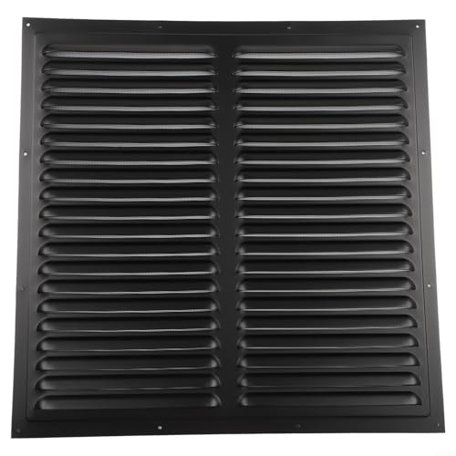 Aluminium Lüftungsgitter Abdeckung für Außenwand, quadratische Abluftgitterabdeckung mit Fasergewebe, langlebiges Aluminiumlegierungsmaterial, optimierter Luftstrom für Temperatur(400x400cm) von Moliuoly