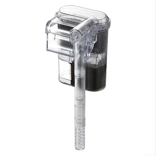 Aquarium Wandfilter USB Wasserfallfilter Einstellbare Durchflussrate für Effiziente Wasserzirkulation Transparentes Design Großes Filtermaterialfach Für Aquarien mit 3-5 mm Glasbreite 250 L/H 2,5 W von Moliuoly