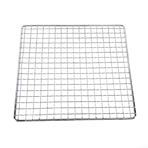 Camping-Grillgitter Edelstahl Rostfrei Gleichmäßige Hitzeverteilung Spiegelpoliertes Netz Leicht und Tragbar Stabiler Schweißprozess Für Outdoor Camping Haushalt Silber Verschiedene Größen(30×25) von Moliuoly