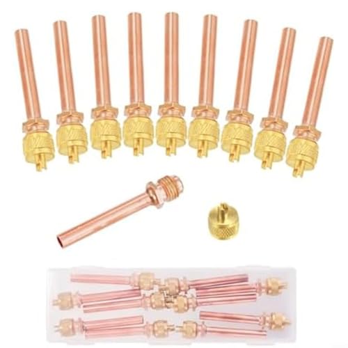 HVAC-Serviceventilschaftkernsatz für Vakuum- und Kühlsysteme, kompatibel mit verschiedenen, einschließlich R12, R22, R134 und R304(10PCS) von Moliuoly