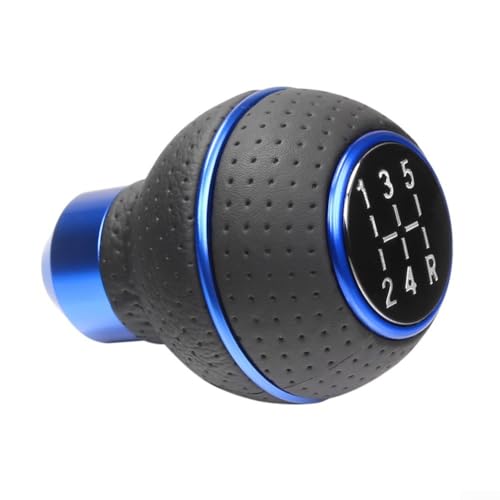 Lederausrüstunggriff Gangschaltknauf 4x Schrauben 5 Geschwindigkeit (5 speed blue) von Moliuoly