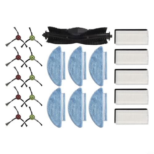 Mainbrush Sidebrush Filter Mopcloth Set für Medion X20 SW+ MD11415 und X21-SW+ MD11500 Staubsauger Teile Ersatzkit mit Hauptbürste Seitenbürsten Filtern Mikrofaser Wischmop(B) von Moliuoly