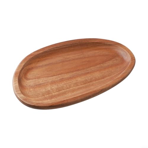 Massivholz Servierteller und Tablett Natürlich Holzfarbe Multifunktionales Tablett für Snacks Süßigkeiten Dessert Kuchen Obst Unregelmäßige Form Elegante Dekoration für Küche und Tisch(17.5 * 10.8) von Moliuoly