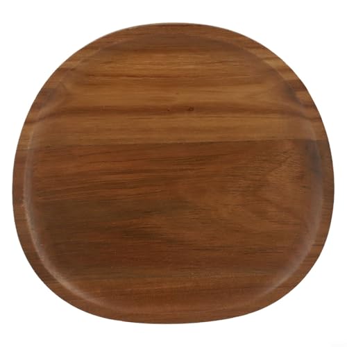 Massivholz Servierteller und Tablett Natürlich Holzfarbe Multifunktionales Tablett für Snacks Süßigkeiten Dessert Kuchen Obst Unregelmäßige Form Elegante Dekoration für Küche und Tisch(21 * 20.5) von Moliuoly