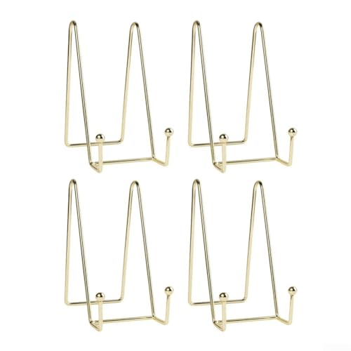 Metall Quadrat Rahmen Staffelei Ständer 6 Zoll Schwarz Matt – Robuster Tisch Aufsteller für Teller, Fotos, Bücher und Schallplatten, Vielseitiger Dekohalter für Zuhause(golden) von Moliuoly