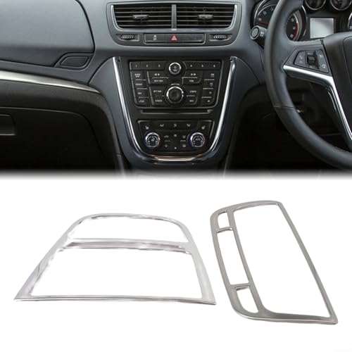 Mittelkonsole Armaturenbrett Luftauslass Dekorationsrahmen Edelstahl für OPEL für VAUXHALL für MOKKA 2013-2016 Innenraum Verkleidung Zubehör Dashboard Blende(B) von Moliuoly