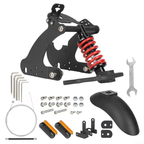 Premium Hinteres Federungsset Für Niu KQi2 KQi3 E-Scooter Stahl-ABS Geräuschreduzierung Verbesserte Dämpfung Akku-Schutz Geeignet Für Pendler Stadtfahrten Rot Schwarz 2100g(Red) von Moliuoly