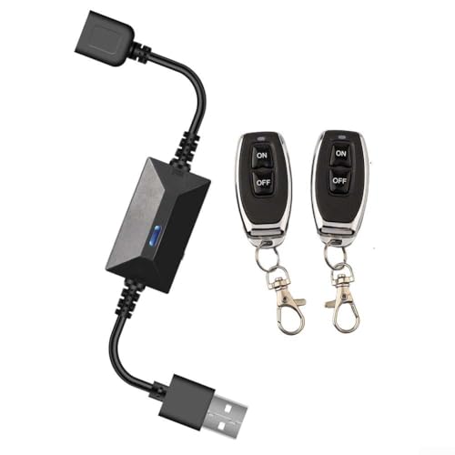 Remote Control Schalter USB Kompatibel Für 3 6V 24V Geräte Wireless Bedienung Bis 50m Für LED Streifen Lampen Ventilatoren Fünf Modi Kompaktes Leichtgewicht Schwarz 22g 2A Home Büro(B) von Moliuoly